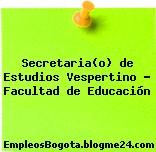 Secretaria(o) de Estudios Vespertino – Facultad de Educación
