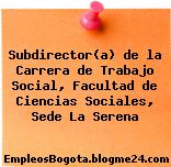 Subdirector(a) de la Carrera de Trabajo Social, Facultad de Ciencias Sociales, Sede La Serena
