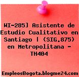 WI-285] Asistente de Estudio Cualitativo en Santiago | (SIG.875) en Metropolitana – TH404