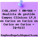 (XUL.934) | WN-566 – Analista de gestión Campos Clínicos LP.6 en Curico en Curico en Curico en Curico – [Q-513]