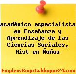 académico especialista en Enseñanza y Aprendizaje de las Ciencias Sociales, Hist en Ñuñoa