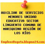AUXILIAR DE SERVICIOS MENORES UNIDAD EDUCATIVA SECTOR LINGUENTO COMUNA DE MARIQUINA REGIÓN DE LOS RÍOS