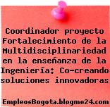 Coordinador proyecto Fortalecimiento de la Multidisciplinariedad en la enseñanza de la Ingeniería: Co-creando soluciones innovadoras