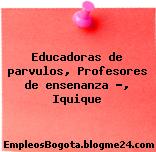 Educadoras de parvulos, Profesores de ensenanza …, Iquique