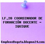 LF.20 COORDINADOR DE FORMACIÓN DOCENTE – IQUIQUE