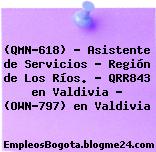 (QMN-618) – Asistente de Servicios – Región de Los Ríos. – QRR843 en Valdivia – (OWN-797) en Valdivia