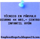 TÉCNICO EN PÁRVULO DIURNO 44 HRS.- CENTRO INFANTIL AYÚN
