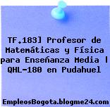 TF.183] Profesor de Matemáticas y Física para Enseñanza Media | QHL-180 en Pudahuel