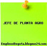 JEFE DE PLANTA AGRO