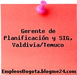 Gerente de Planificación y SIG, Valdivia/Temuco