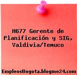 H677 Gerente de Planificación y SIG, Valdivia/Temuco