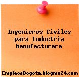 Ingenieros Civiles para Industria Manufacturera