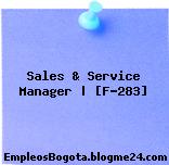 Sales & Service Manager | [F-283]