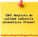 (DA) Analista de calidad industria alimenticia (Paine)