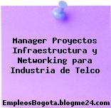 Manager Proyectos Infraestructura y Networking para Industria de Telco