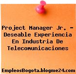 Project Manager Jr. – Deseable Experiencia En Industria De Telecomunicaciones