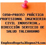 (850-PR035) PRÁCTICA PROFESIONAL INGENIERIA CIVIL INDUSTRIAL, DIRECCIÓN SERVICIO DE SALUD TALCAHUANO