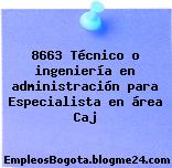 8663 Técnico o ingeniería en administración para Especialista en área Caj