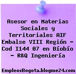 Asesor en Materias Sociales y Territoriales AIF Embalse VIII Región – Cod I144 07 en Bíobío – R&Q Ingeniería