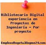 Bibliotecario Digital experiencia en Proyectos de Ingeniería – Por proyecto