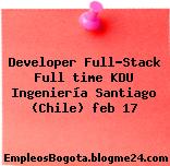 Developer Full-Stack Full time KDU Ingeniería Santiago (Chile) feb 17