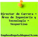 Director de Carrera – Área de Ingeniería y Tecnología – Vespertino