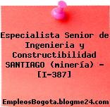 Especialista Senior de Ingenieria y Constructibilidad SANTIAGO (minería) – [I-387]