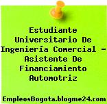 Estudiante Universitario De Ingeniería Comercial – Asistente De Financiamiento Automotriz