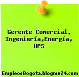 Gerente Comercial. Ingeniería,Energía, UPS