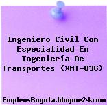 Ingeniero Civil Con Especialidad En Ingeniería De Transportes (XMT-036)
