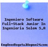 Ingeniero Software Full-Stack Junior In Ingenieria Solem S.A