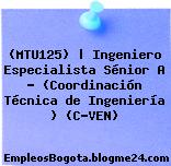 (MTU125) | Ingeniero Especialista Sénior A – (Coordinación Técnica de Ingeniería ) (C-VEN)