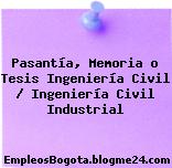 Pasantía, Memoria o Tesis Ingeniería Civil / Ingeniería Civil Industrial