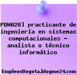 PDW028] practicante de ingeniería en sistemas computacionales – analista o técnico informático