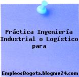 Práctica Ingeniería Industrial o Logístico para