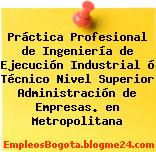 Práctica Profesional de Ingeniería de Ejecución Industrial ó Técnico Nivel Superior Administración de Empresas. en Metropolitana