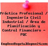 Práctica Profesional / Ingeniería Civil Industrial / Área de Planificación y Control Financiero – PQC