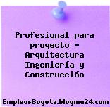 Profesional para proyecto – Arquitectura Ingeniería y Construcción