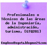 Profesionales o Técnicos de las áreas de la Ingeniería, administración, turismo, [GTQ281]