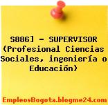 S886] – SUPERVISOR (Profesional Ciencias Sociales, ingeniería o Educación)