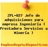 ZPL-827 Jefe de adquisiciones para empresa Ingeniería ( Prestadora Servicios a Minería )