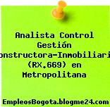 Analista Control Gestión Constructora-Inmobiliaria (RX.669) en Metropolitana