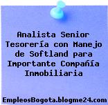 Analista Senior Tesorería con Manejo de Softland para Importante Compañía Inmobiliaria