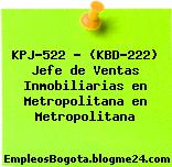 KPJ-522 – (KBD-222) Jefe de Ventas Inmobiliarias en Metropolitana en Metropolitana