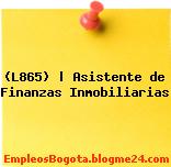(L865) | Asistente de Finanzas Inmobiliarias