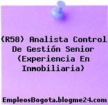 (R58) Analista Control De Gestión Senior (Experiencia En Inmobiliaria)