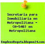 Secretaria para Inmobiliaria en Metropolitana – (H-540) en Metropolitana