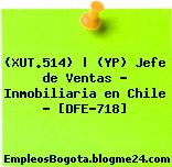 (XUT.514) | (YP) Jefe de Ventas – Inmobiliaria en Chile – [DFE-718]