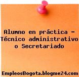 Alumno en práctica Técnico administrativo o Secretariado