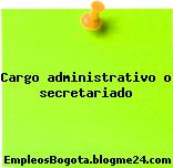 Cargo administrativo o secretariado
